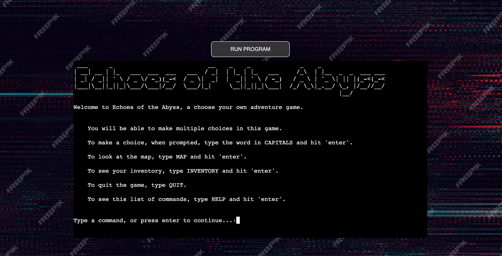 Echoes of the Abyss website screenshot